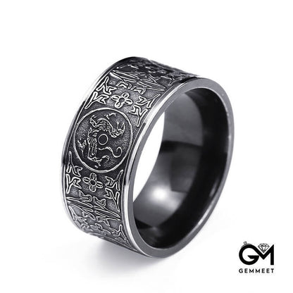 Four Gods Beast Titanium Steel Ring