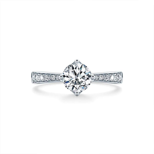 White Gold Channel Setting Full Stones Adjustable Moissanite Ring