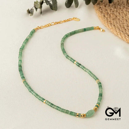 Stone Green Aventurine Handmade Beaded Necklace