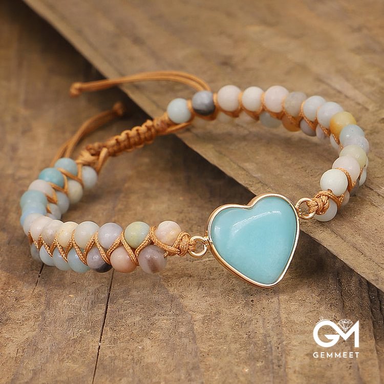 Natural Turquoise Heart Bracelet