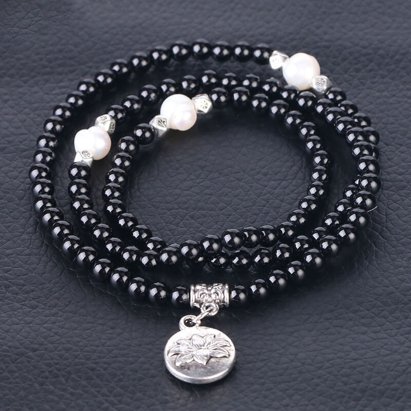 Pearl Rosary Lotus Bracelet