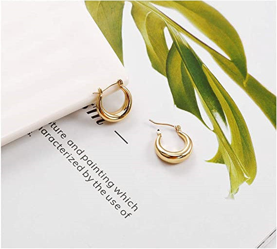 Gold Chunky Hoop Earrings for Women