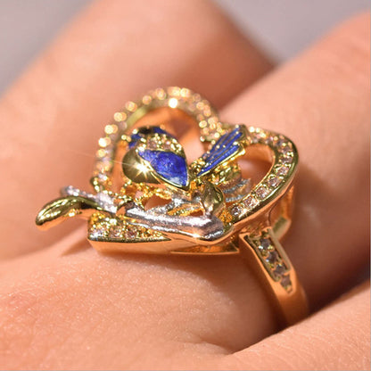 Unique Shiny Bird Zircon Ring