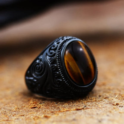 Black Turquoise Stainless Steel Ring