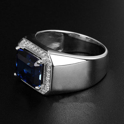 "Divine In Blue & Green" Men's Sapphire Ring