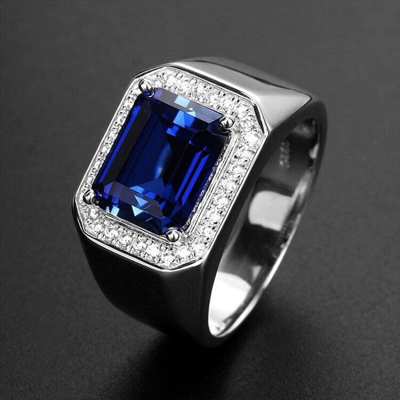 "Divine In Blue & Green" Men's Sapphire Ring