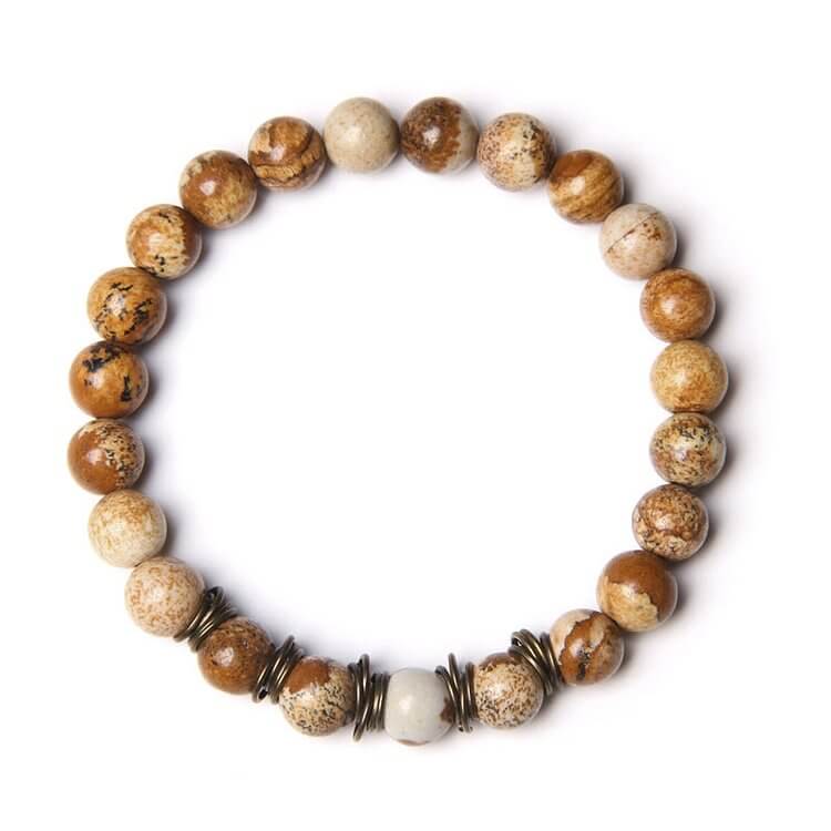 "Inner Peace" Men's Polished Natural Stone Bracelet