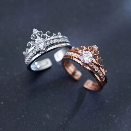 2 in 1 Hollow Crown Adjustable Ring