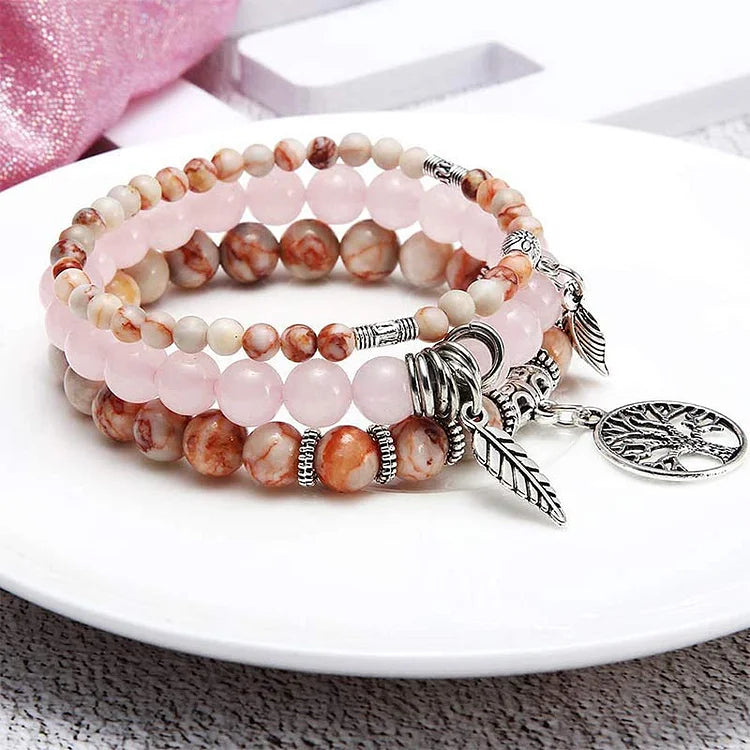 Tree Of Life Rose Quartz Bracelet