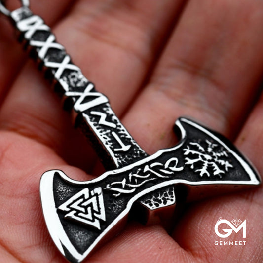 Viking Ares axe titanium steel pendant