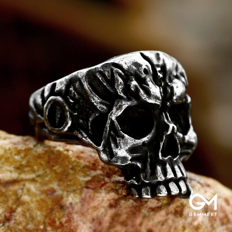 Vintage Viking Skull Titanium Steel Ring