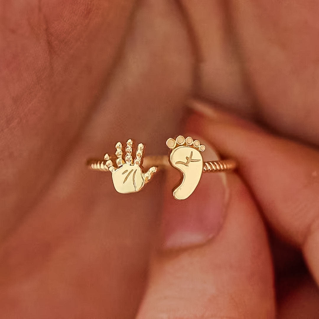 For Mother-You Are Going To Make A Wonderful MAMA BABY Palm And Feet Ring