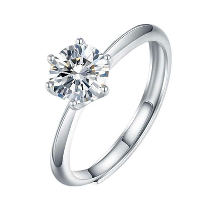 White Gold Prong Setting Engaement Moissanite Ring