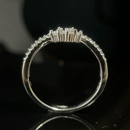 White Gold Crown Shape Full Stones Band Ring