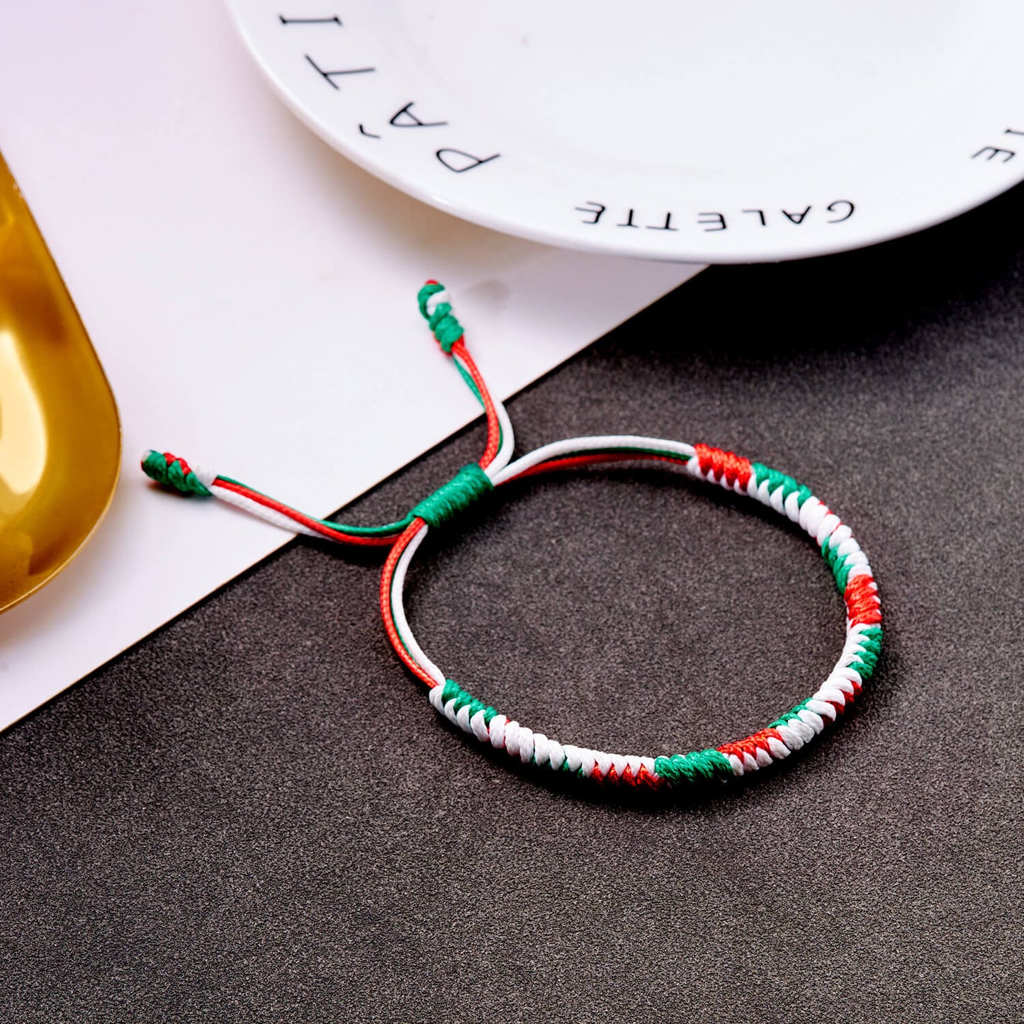 Hand-woven Christmas String Bracelet