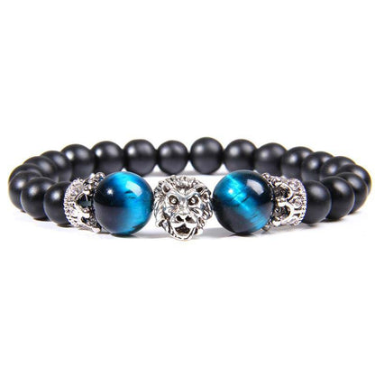 Natural Crystal Stone Lion Symbol Bracelet