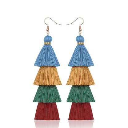 Hand-tasseled Retro Ethnic Style Long Bohemian Earrings