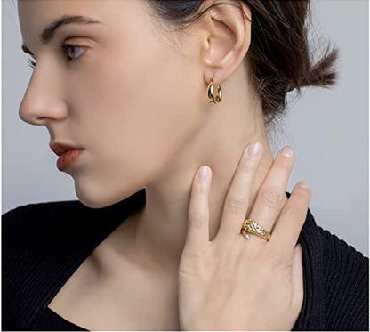 Gold Chunky Hoop Earrings for Women