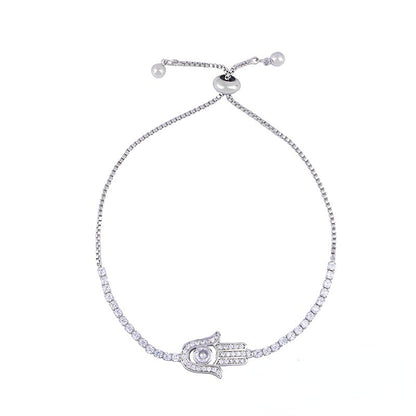 Silver Plating Hollow Full Stones Tennis Bracelet