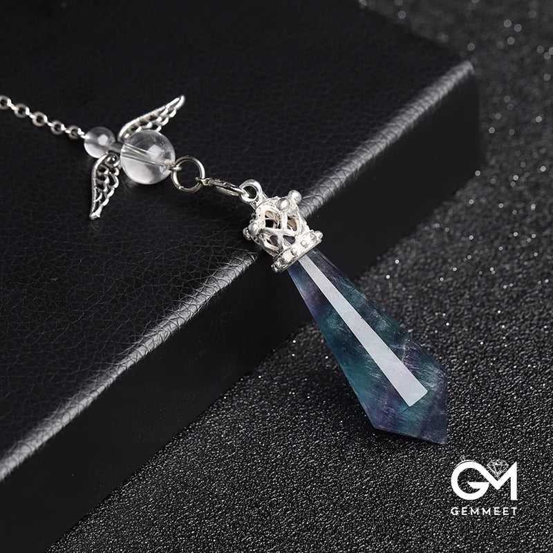 Healing Crystal Angel Wings Spirit Pendant