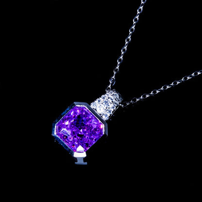 Bezel Setting Octagon Shape Purple Gem Chain