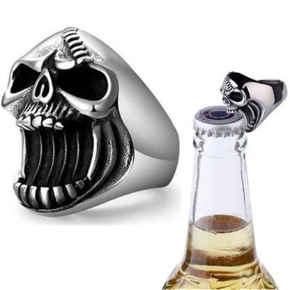 Men's Skull Corkscrew Design Ring