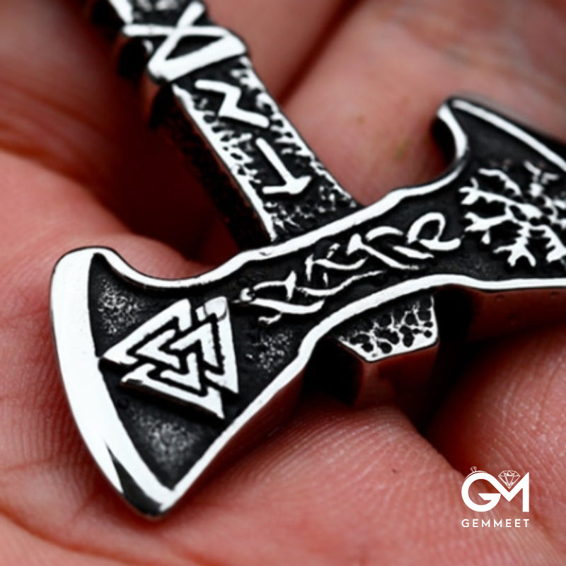 Viking Ares axe titanium steel pendant