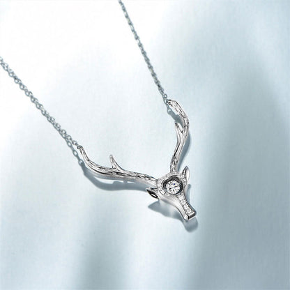 White Gold Elk Shape Beating Shinny Pendants Chains