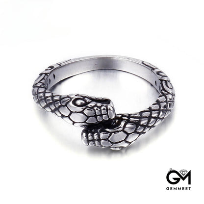 Serpentine Stainless Steel Retro Punk Ring