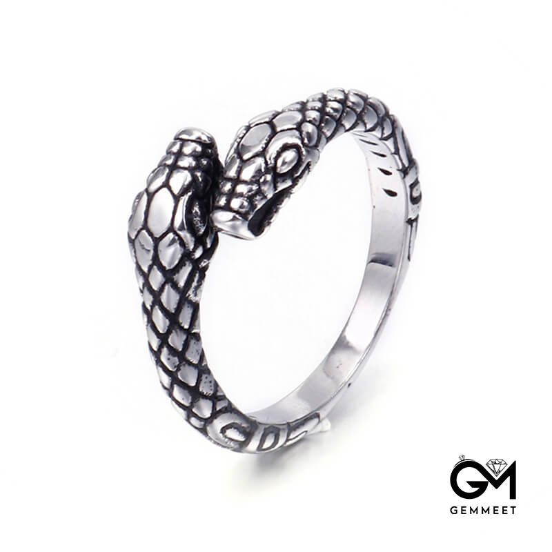 Serpentine Stainless Steel Retro Punk Ring