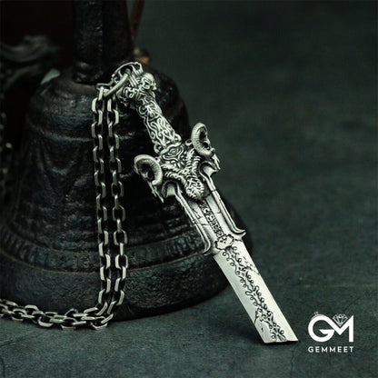 Punk Broken Sword Pendant Necklace