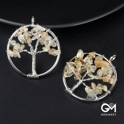 Citrine Stone Tree of Life Pendant