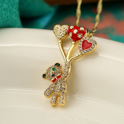 Color Stones Stones Animals Pendant Necklace