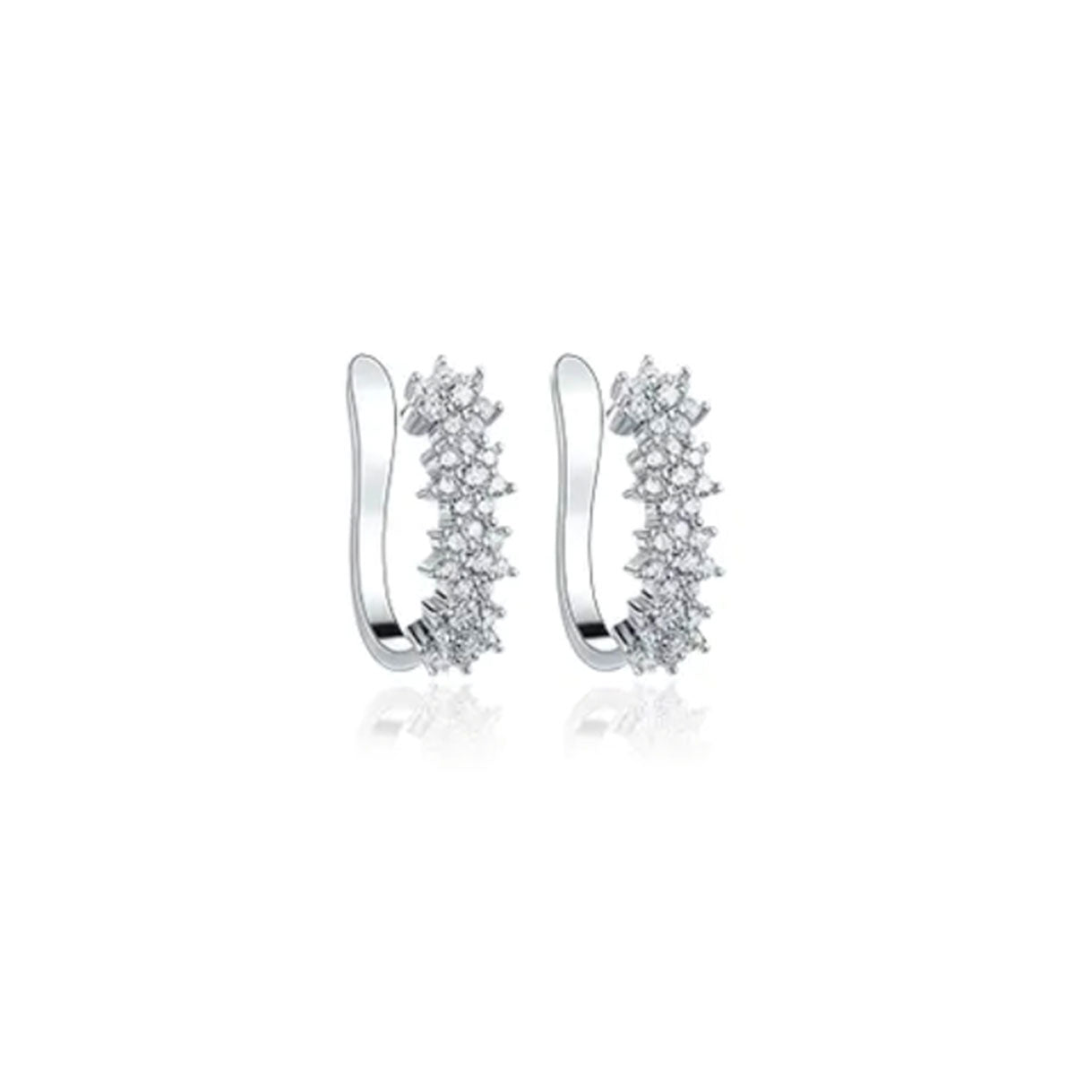 White Gold Shinny Clip On Hoop Earrings