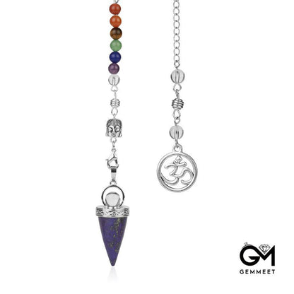 Multicolored Necklace Amethyst Cone Pendant