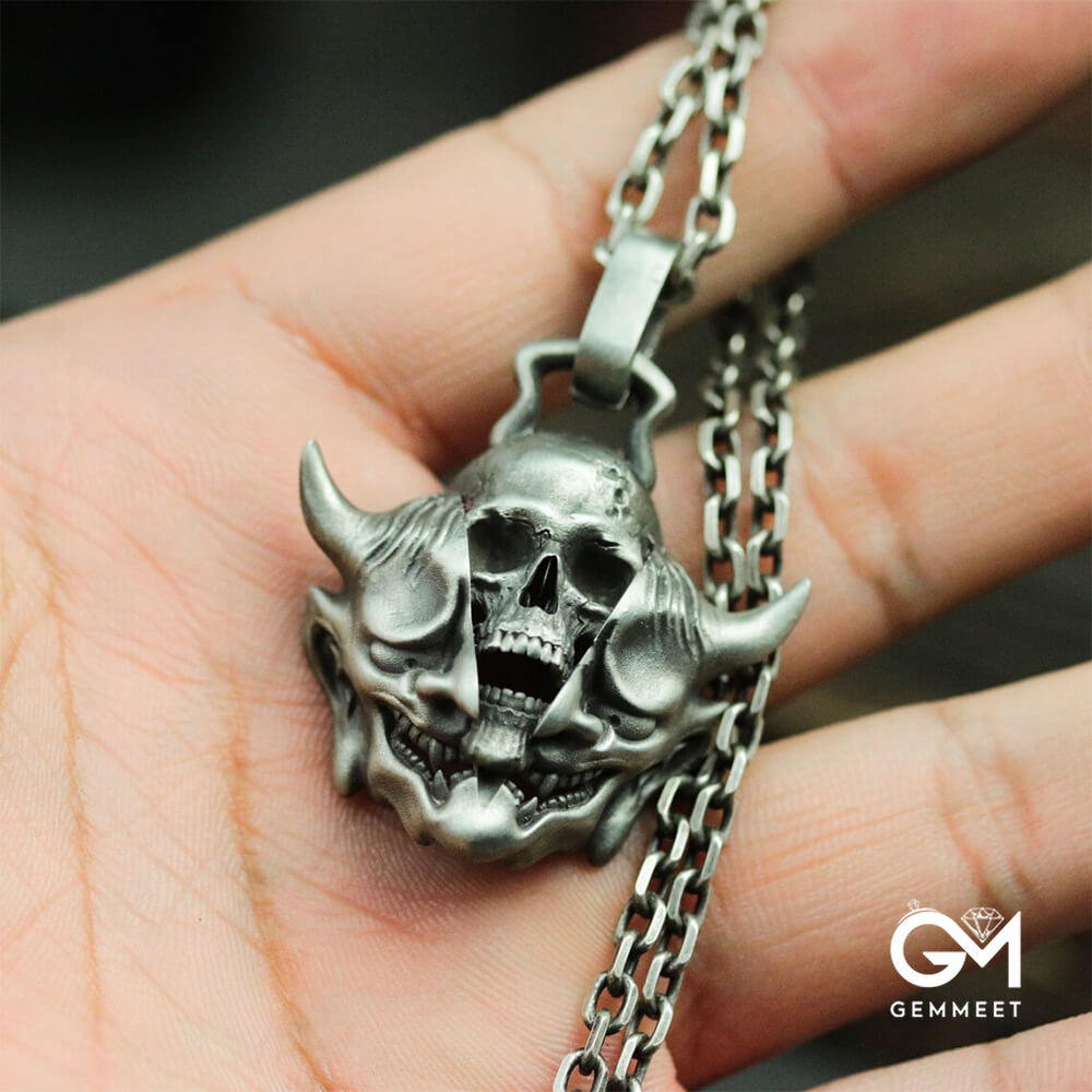 Dark Hip Hop Skull Halloween Pendant Necklace