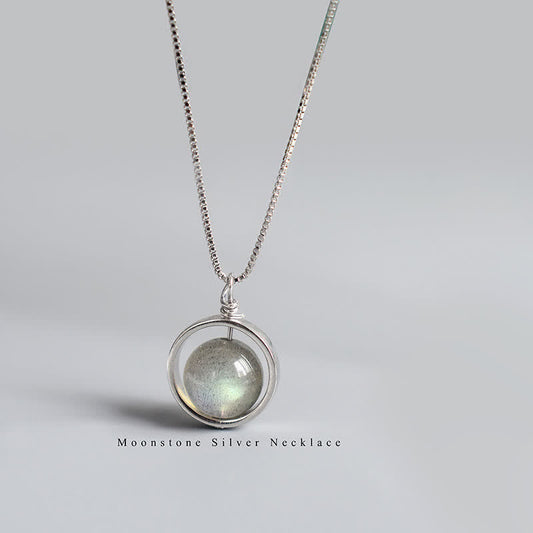 S925 Moonstone Love Planet Pendant