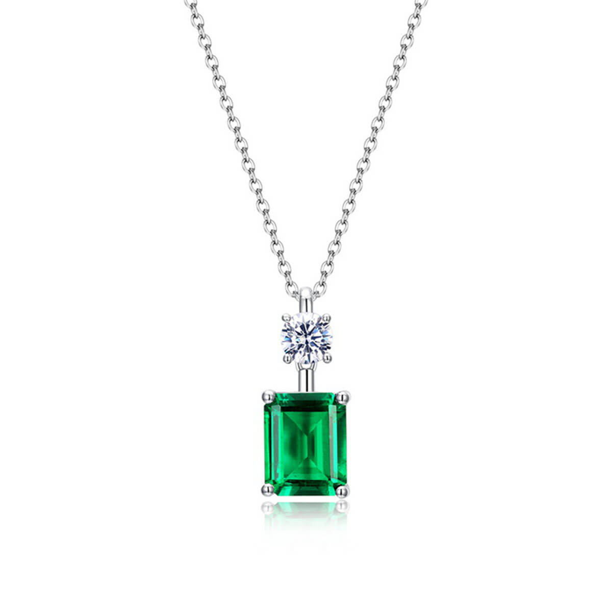 Bottle Shape Rectangle Emerald Chain