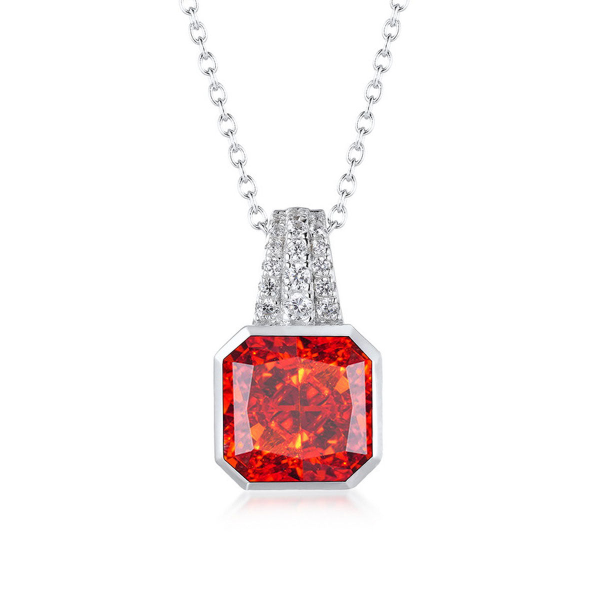 Bezel Setting Octagon Shape Ruby Gem Chain