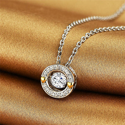 White Gold Timeless Classic Halo Pendants Chains