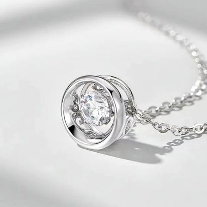 White Gold Timeless Beating Halo Pendants Chains