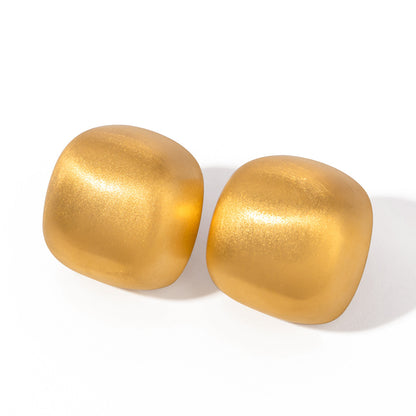 18k Gold Stainless Steel Geometric Frosted Earrings