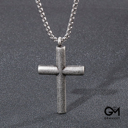 Classic Glossy Cross Titanium Steel Necklace