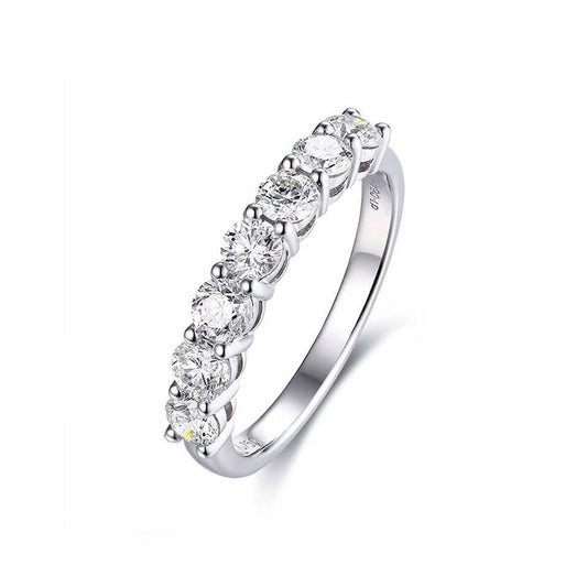 White Gold Channel Setting Wedding Moissanite Band Ring