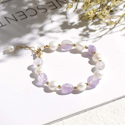 Natural Crystal Pearl Gemstone Bracelet