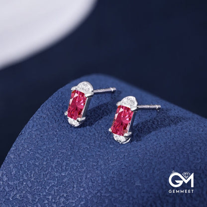 S925 Sterling Silver Summer Zircon Rectangular Earrings