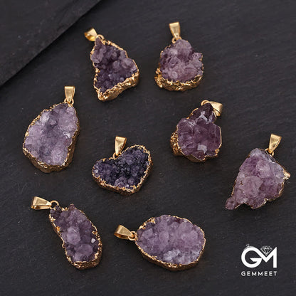 Gold Amethyst Fashion Jewel Pendant