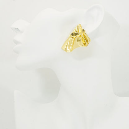 Snow Mountain Wavy Textures Gold Stud Earrings