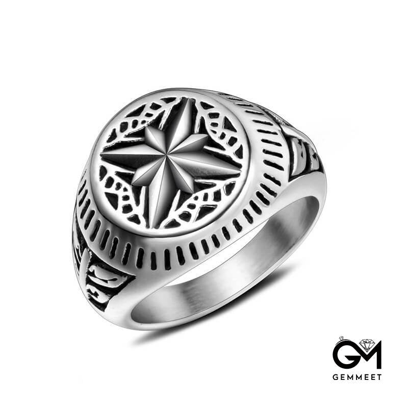 Titanium Steel Rice Flower Leaf Ring