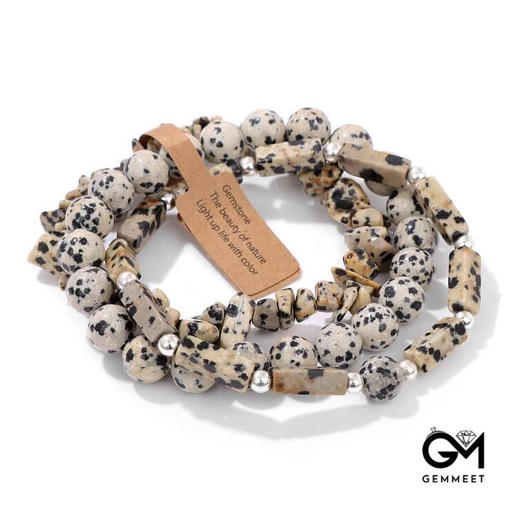 Stone Irregular Three Layer Bracelet Set